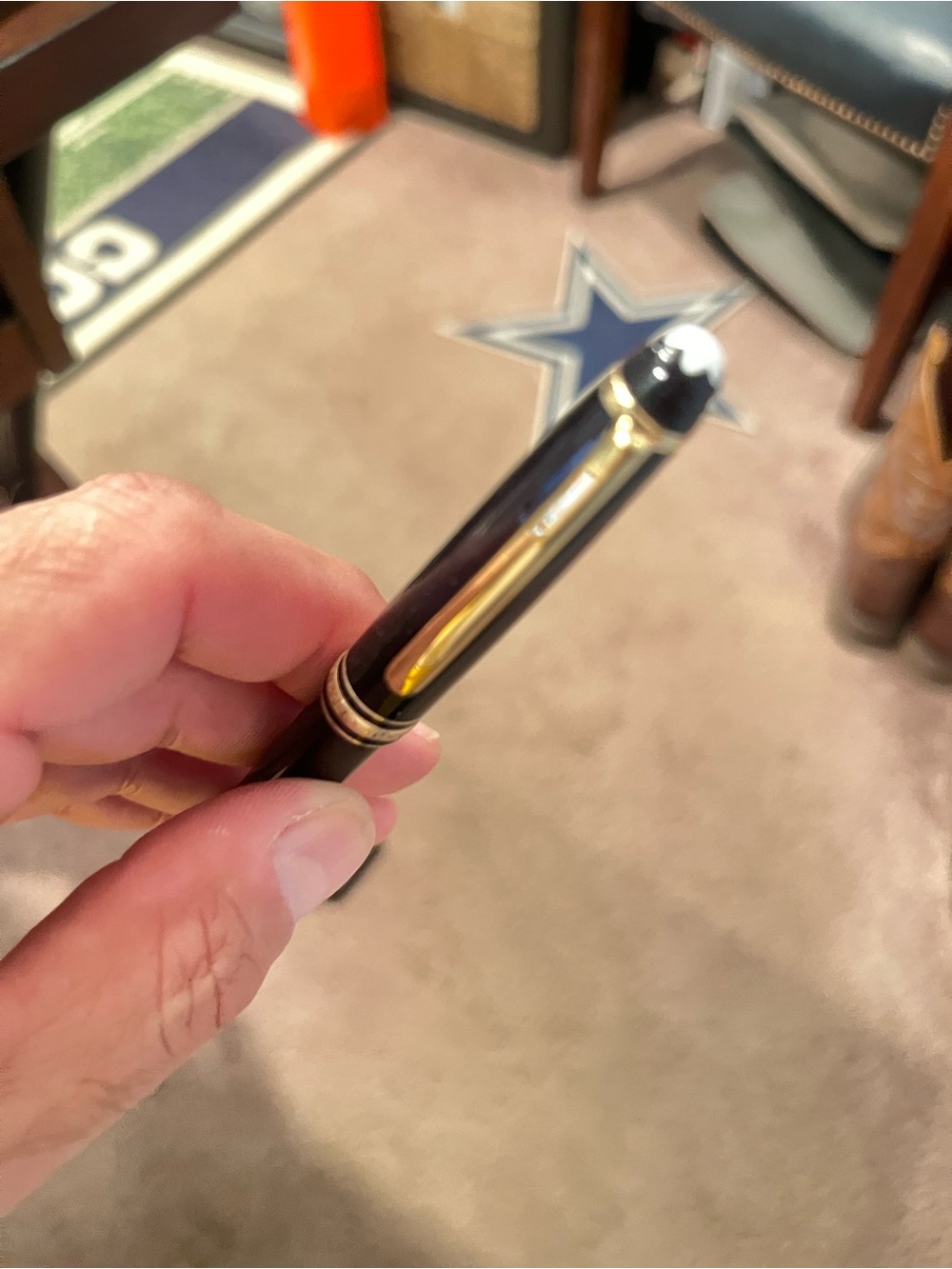 Black & Gold, & Silver Fountain Montblanc Pen. Beautiful! I posted two of them.